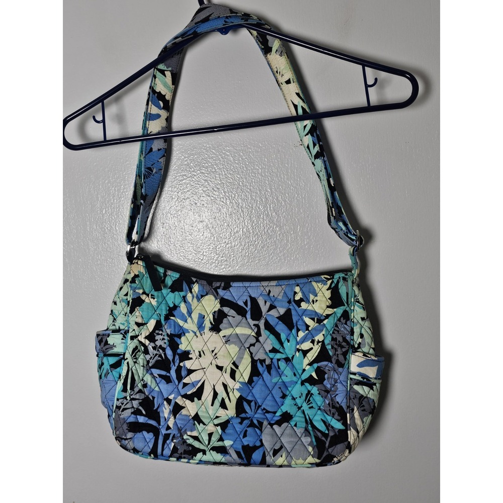 Vera Bradley Camofloral Small Crossbody Purse Blue Black Floral